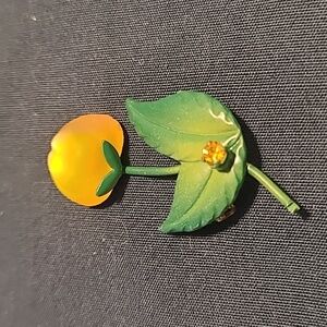 Vintage yellow tulip brooch